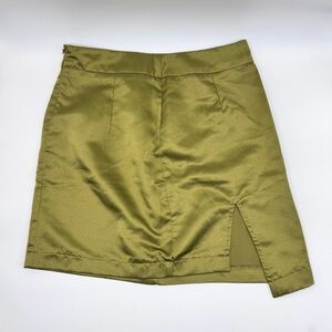 SHEIN Women’s Satin Olive Mini Skirt
